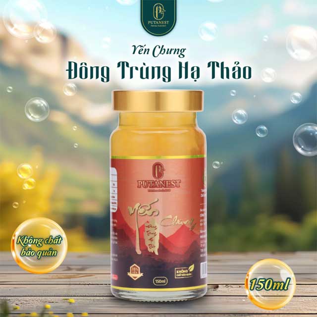 Hộp Quà Tết Như Ý 5 Hũ Yến Chưng Đông Trùng Hạ Thảo 35% 150ml