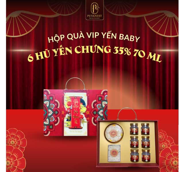 Hộp quà VIP Yến Tổ Baby + Yến Chưng Đông Trùng Hạ Thảo 35%